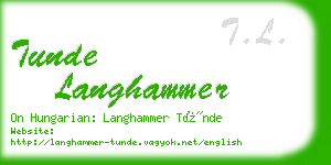 tunde langhammer business card